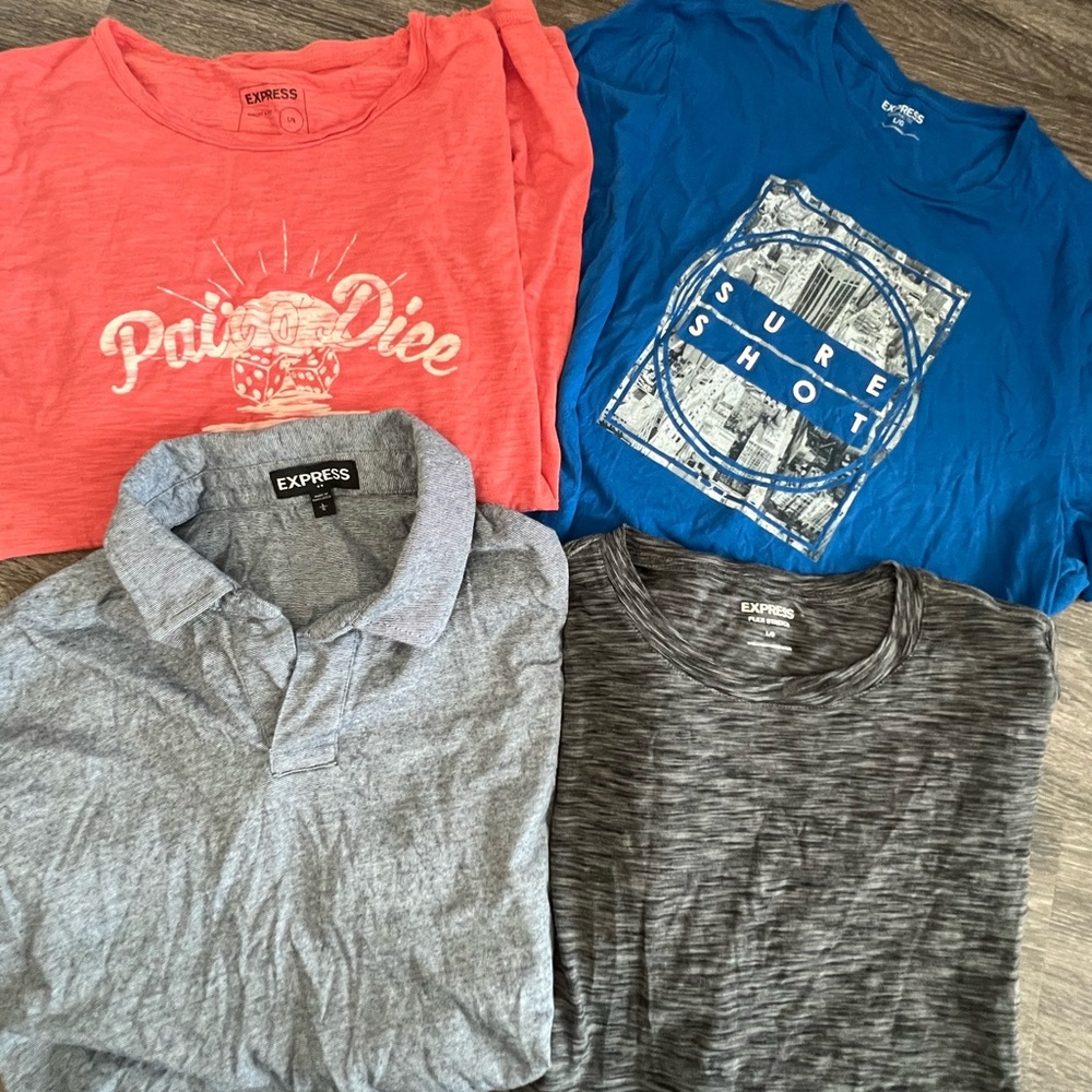 4 Men’s Express T-shirts size Large